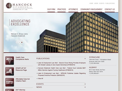 Hancock Estabrook website screenshot